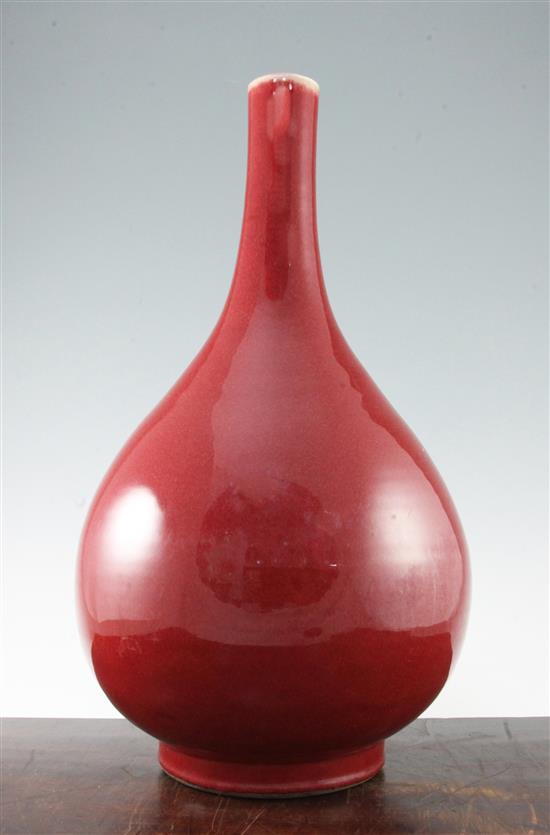 A large Chinese sang de boeuf glazed bottle vase, 54cm